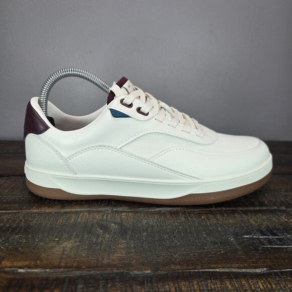 NEW Vessi Courtside Classic Mens Size 11 Waterproof Shoes Off White Mahogany Red main image 13